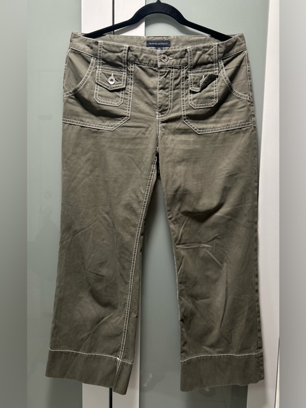 Banana Republic Utility Cargo Pants Women's Size 8 /Olive Green 100% Cotton